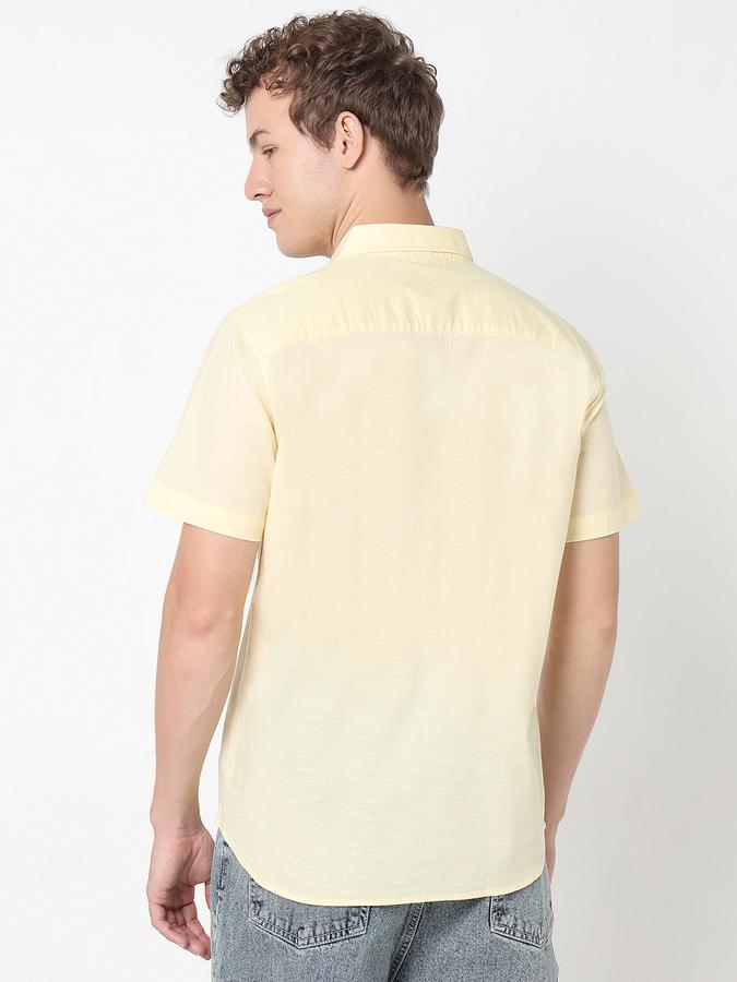 Men Cotton Regular Fit Shirt Collar Solid Shirt