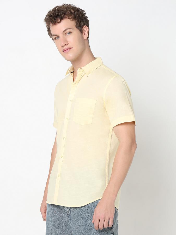 Men Cotton Regular Fit Shirt Collar Solid Shirt