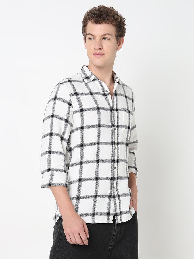 Men Cotton Regular Fit Shirt Collar Checked Shirt