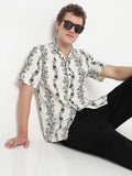 Men Cotton Relaxed Fit Camp Collar Printed Shirt