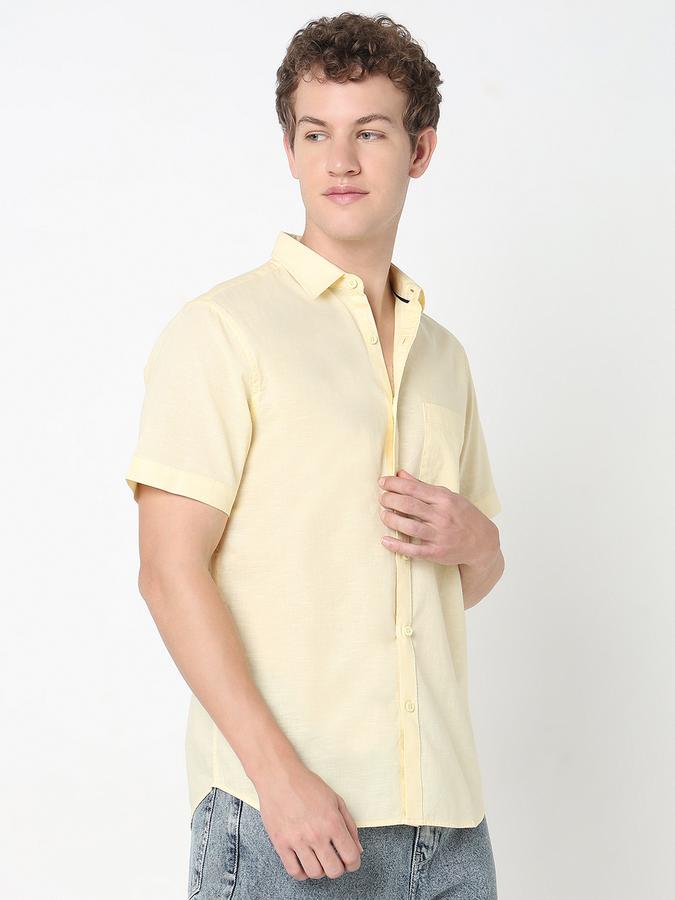 Men Cotton Regular Fit Shirt Collar Solid Shirt